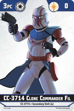 Shatterpoint CC 3714 Clone Commander Fil Unit Card