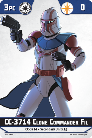 Shatterpoint CC 3714 Clone Commander Fil Unit Card