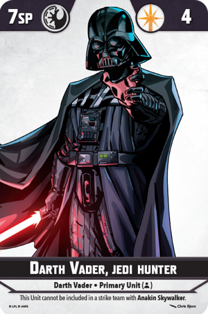Star Wars Shatterpoint Darth Vader Jedi Hunter Unit Card
