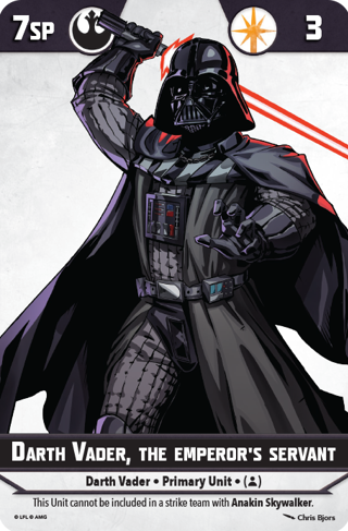 Star Wars Shatterpoint Darth Vader Emperors Servant Unit Card