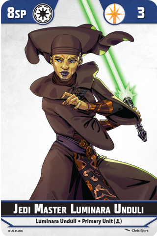 Star Wars Shatterpoint Jedi Master Luminara Unit Card