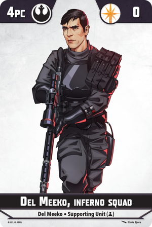 Shatterpoint Del Meeko Inferno Squad Unit Card