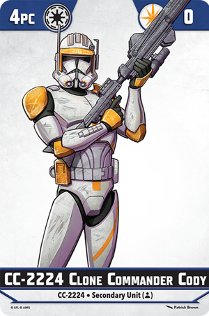 Star Wars Shatterpoint Clone Commander Cody Unit Card