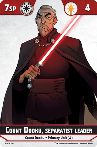 Star Wars Shatterpoint Count Dooku Unit Card