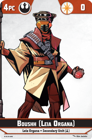 Star Wars Shatterpoint Boushh Leia Organa Unit Card