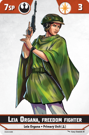 Shatterpoint Leia Organa Freedom Fighter Unit Card