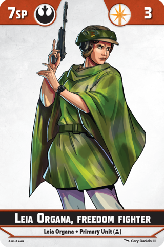 Shatterpoint Leia Organa Freedom Fighter Unit Card
